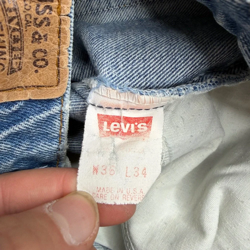 Vintage Levis 505 Orange Tab Jeans Mens 36x34 (34x33) Made in USA Denim 1989